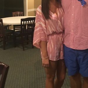 Peach Love tie dye romper